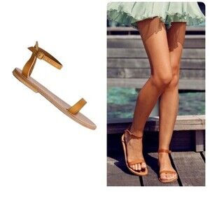 K.Jacques Laura Flat Sandals Pul Natural Handmade Leather Double-Strap